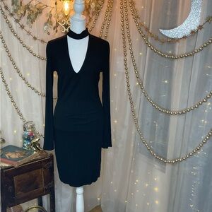 Rebecca Minkoff Black Bodycon Bell Sleeve Dress